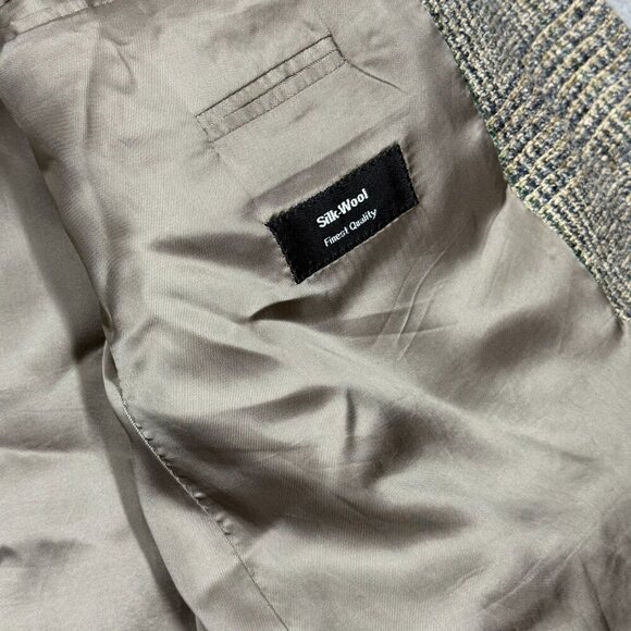 Hugo Boss Wool/Silk Tweed Blazer Sport Coat Glen Check Made in USA 42 - Picture 9 of 11